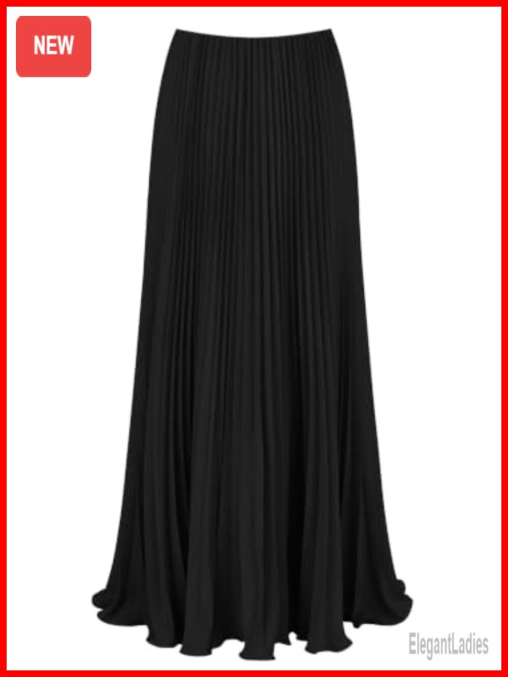 Pleated Maxi Skirt High Waisted A-Line Swing Long Skirt Elastic Waist